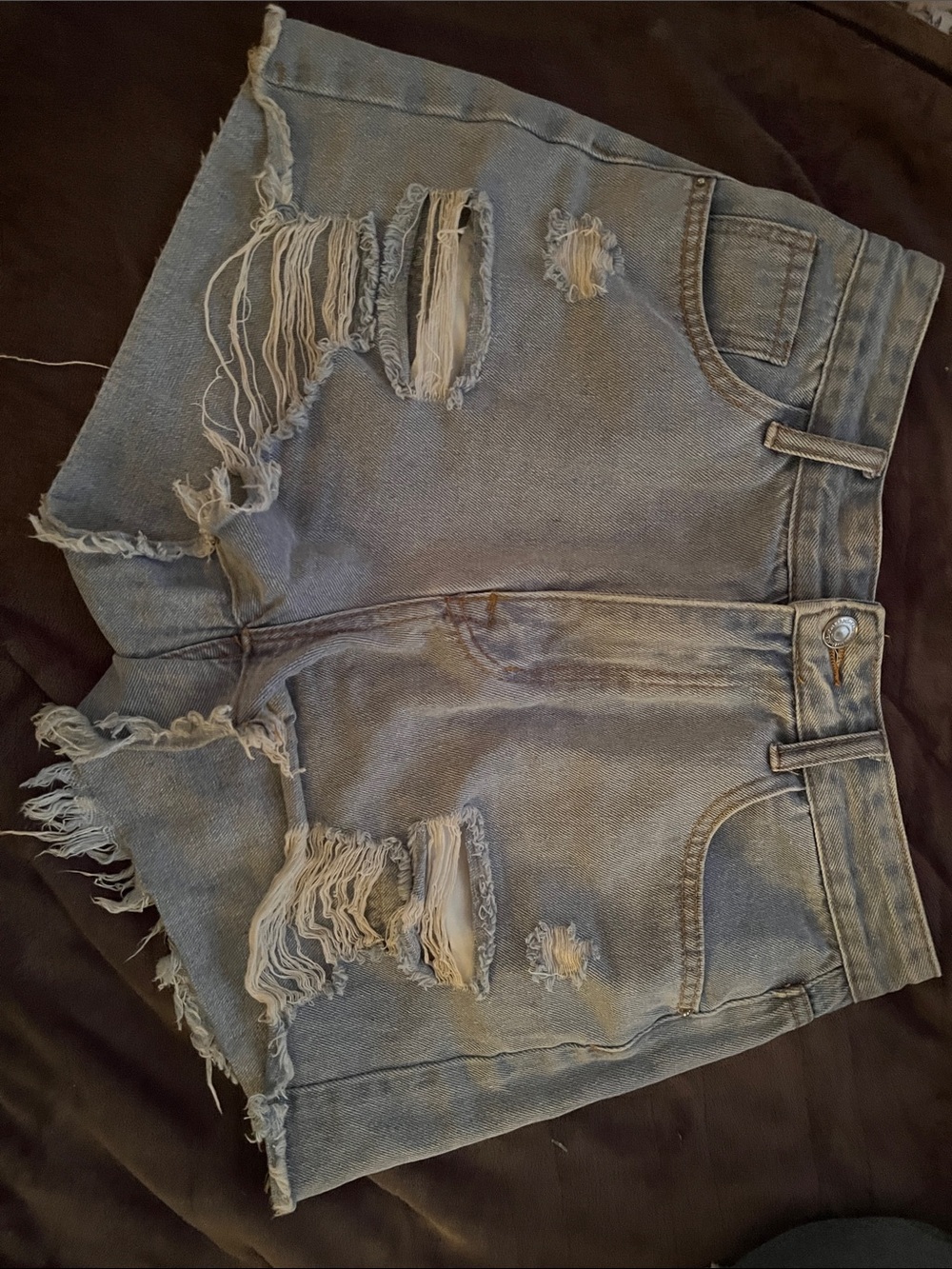 Distressed Light Blue Denim Women’s Shorts